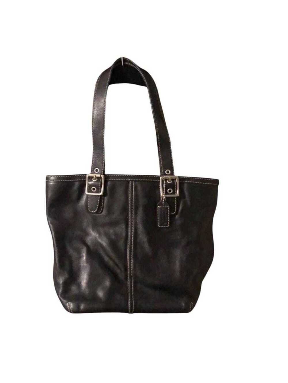 Vintage Coach Black Leather Tote Bag 9572 | Coach Shoulder Purse | Y2K Leather